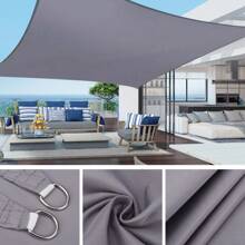 Vela cuadrada de toldo/toldo para terraza exterior, gruesa, de tela de poliéster Oxford impermeable y resistente a los rayos UV