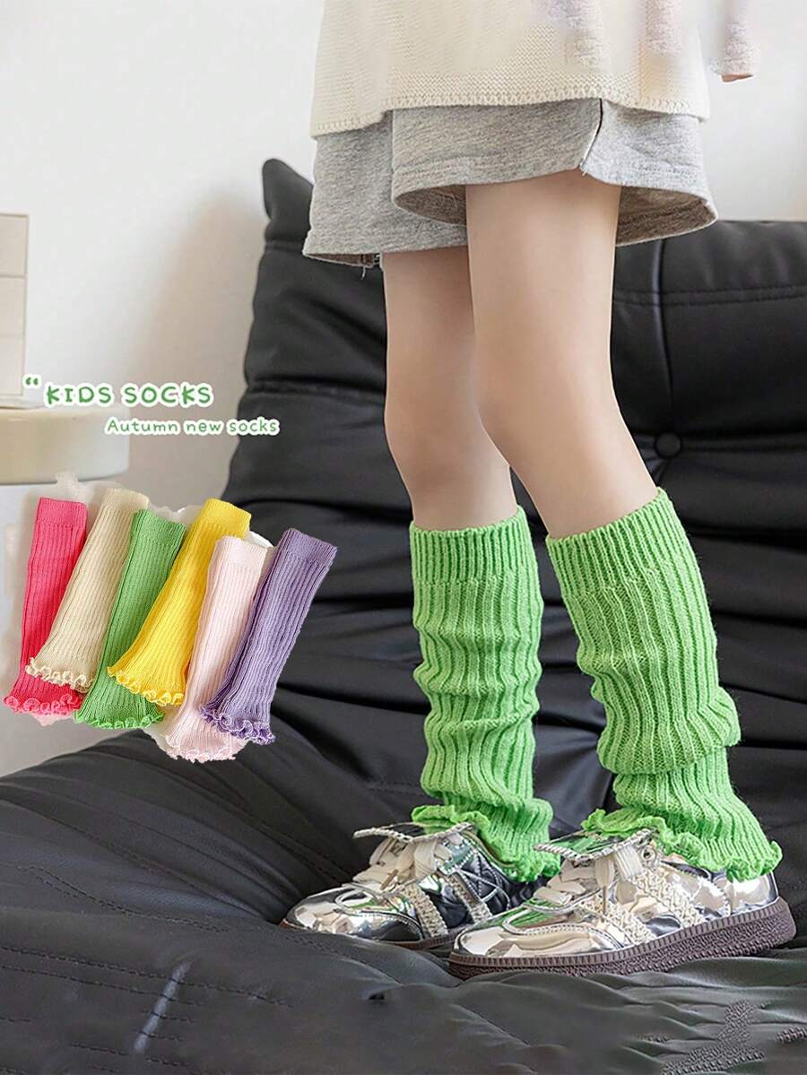 1 双 Y2K 女童暖腿套，透气舒适儿童暖腿套，秋冬款 - 彩色 - 查看 1