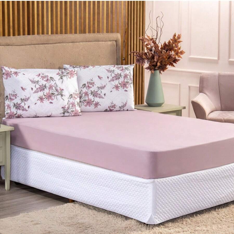 3 Piece Percale 100% Cotton Bed Sheet Set - PR05 - View 1