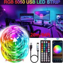 20米LED灯带，带音乐同步变色的LED灯，带智能App和遥控器的RGB LED灯带，卧室照明用LED灯，灵活的家居装饰（2卷10米），电视背光灯带，卧室装饰灯带，节日，壁灯灯带，室内装饰，家居装饰，客厅装饰灯带，LED灯，LED灯带，LED灯，壁灯，墙壁装饰，小夜灯 - RGB - 查看 12