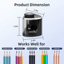 tenwin Tenwin 1pc Electric Pencil Sharpener Desktop Automatic Suitable To Pencils (6-8mm) For Students School Office Stationery