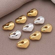 10/20/30pcs Real 18K Gold Plated Twist Brass Beads Asymmetrical Plated Spacer Beads Small Loose Craft Bead For DIY Bracelets Earring Necklace Jewelry Making