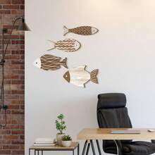 1 pièce/Ensemble de 4 pièces Décoration murale en bois vintage de poissons tropicaux, art mural de poissons thème côtier nautique de plage, suspension murale de poissons en bois, décoration de maison de lac et d'océan, décoration rétro pour la maison, la salle de bain et la chambre à coucher (adhésif DIY), décoration de chambre, décoration de maison - Multicolore - Voir 5