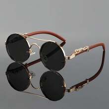 1 Pair Retro Leopard Head Decorative Fashion Glasses, Classic Unisex Metal Round Frame Eyeglasses - Multicolor - View 8