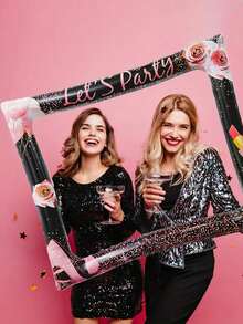 1pc Inflatable Photo Frame, Selfie Frame Prop For Women Birthday, Party, Girls Night Out - Pink - View 5