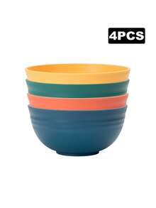 4/8pcs Plastic PP Cereal Bowls, Suitable For Soup, Snacks, Salad, Fruit, Dishwasher & Microwave Friendly,School Supplies - Multicolor - View 15