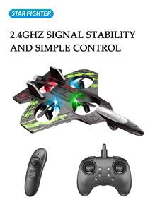 El avión de combate controlado por control remoto K479 ofrece la opción entre un control remoto con mando y un control remoto con sensor de gravedad. Está equipado con un sistema de ascenso/descenso con un solo toque, una función de giro de 360° y una función de vuelo en círculos.
