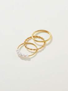 3pcs/Set Fashionable Gold Floral Decor Anklet Jewelry Set, Suitable For Beach, Party, Date, Daily Wear
