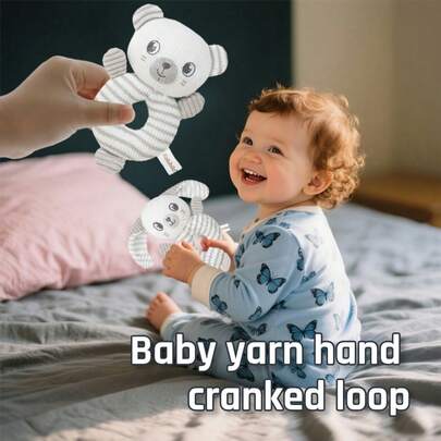 1 件卡通手持铃铛摇铃玩具，带皱纹纸和铃铛，适合新生儿礼物