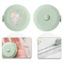 150厘米/60英寸迷你伸缩卷尺，双刻度柔性缝纫尺，带字母图案，便携式服装测量工具配件