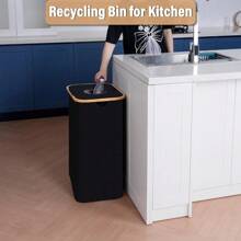 1 Stück Recycling-Behälter für draußen, 2 Innentaschen, Mülleimer, Wäschekorb, 100L Hochkapazität, Ersatztasche an der Seite, geeignet für Innenräume, Küche, Waschraum, Schlafzimmer, Wohnheim, Büro, Kleidung, Flaschen, Spielzeug Aufbewahrung