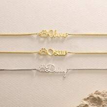 Paw Print Name Bracelet, Personalized Elegant Dog Paw Bracelet, Minimalist Paw Bracelet, Name Bracelet, Pet Bracelet, Christmas Gift - Multicolor - View 4