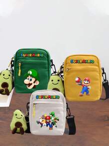 Super Mario Super Mario Super Mario Small Square Bag, Katon Mario Printed Small Square Bag, Multi-Functional And Versatile Crossbody Bag For Campus Students Ladies' Bag, Ladies' Crossshoulder Bag