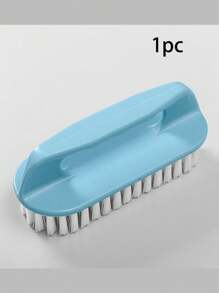 Cepillo de cerdas suaves con agarre cómodo, cepillo de fregar, cepillo de limpieza de ropa, calzado y hogar, cepillo de 3 lados con cerdas suaves, mango largo y almohadilla de fregar de mano, herramienta de limpieza para encimeras, bañeras, ropa y lavado de zapatos