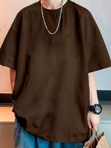 Oversized Streetwear Academia Lisa Premium 100% Cotton T-Shirt NERD VEST - 鏽棕色 - 查看 6