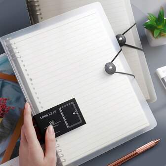 A5/B5 Ring Binder - Plastic Folder With 60 Included Papers, 2 Color Options,Back To School,School Supplies