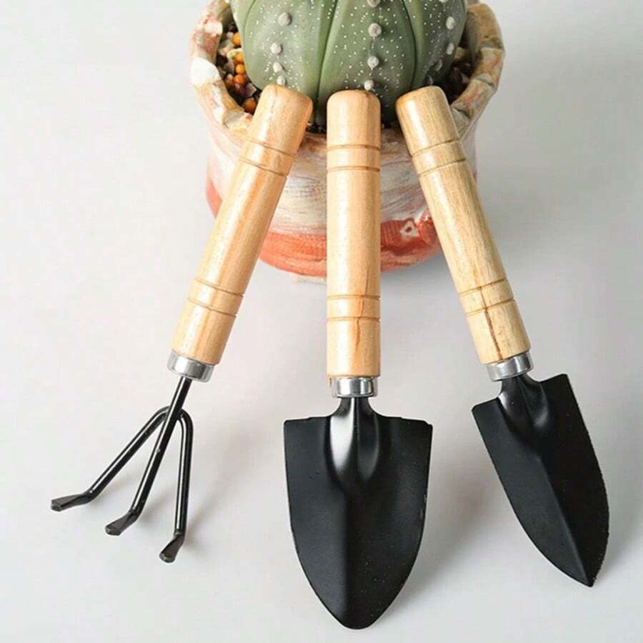 3 Piece Gardening Kit Fork Wide Shovel Transplanter - 彩色 - 查看 1