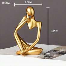 Thinker Statue Trio Plaster Sculpture Nordic Abstract Modern Home Decor Office Living Room Ornament - 黑色 - 查看 5