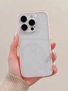 Apple Smart Fashion telefoonhoesje met een hoogwaardige uitstraling, een drie-in-één verdikt en hard materiaal, een kleurrijk effen frame, een gepersonaliseerd creatief roze, wit, zwart, blauw, groen, minimalistisch eenvoudig valbeschermingshoesje met volledige dekking en transparant gevoel, kleurrijk telefoonhoesje, compatibel met iPhone