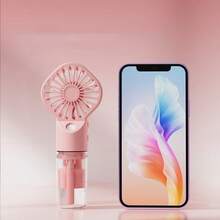1 件便携式手持喷雾风扇，静音 USB 充电喷雾风扇，800mAh，4 种速度模式，迷你台式风扇，适合家庭、旅行、办公室夏季降温、海滩、旅行
