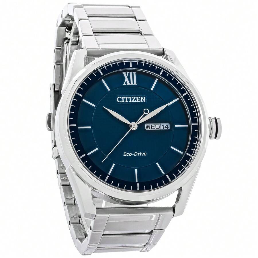 Citizen Drive Classic Stainless Steel Blue Dial Watch AW0081-54L - Blue - View 1