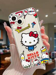 Etui na telefon z kreskówkową postacią Hello Kitty, odpowiednie dla modeli Galaxy, kompatybilne z Redmi, kompatybilne z 15/14/13/12/11/XS/XR/X Plus Pro Max Mini, etui na telefon z TPU, silikonowe, miękkie etui, kreskówka, słodkie, proste, modne, kreatywne, wszystko w jednym - Cześć Kitty - Zobacz 4