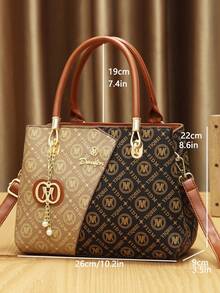 This Year's Popular Mother-Daughter 3 PiecesBag Set, Classic Large Capacity Women's Casual Tote Bag, High-End Elegant Women's Jacquard Handbag - Brown - View 3