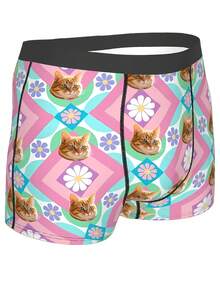1 pieza Pantalones cortos con estampado personalizado de mascota, diseño unisex, ropa interior personalizada, ropa interior creativa, regalo perfecto para el día festivo para novio, novia, esposo, esposa, familia