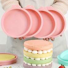 [Non-Stick] Silicone Layered Cake Mold Set, 4"/6"/8" Silicone Non-Stick Cake And Bread Mold - Multicolor - View 5