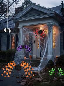 1pc 29.53in Halloween Spider, Red-Eyed Giant Spider,Giant Plush Spider Halloween Decoration, Colorful Furry Terrifying Halloween Spider Decorations Huge Terrifying Halloween Props, Realistic Furry Spider Sets Realistic Giant Scary Spider Props Decoration Halloween Spider Horror Fake,Party Prop, Outdoor Hanging Fake Spider Fall Autumn,Christmas - Multicolor - View 3