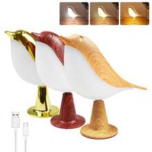 Creative Touch Switch Table Night Lamp 3 Color Dimmable Bedroom Nightstand Lamp Bird Shape Rechargeable Led Night Light Decorative Home - 3 Colors - View 2