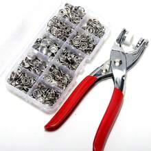 EDCUEBE7 Bộ 402 nút bấm 5 chấu nhiều màu, nút bấm bằng thép không gỉ kèm kìm, dùng để may vá, đồ thủ công tự làm, quần áo, mũ, túi xách, kèm hộp đựng đồ dùng may vá (Màu sắc ngẫu nhiên) - Nhiều màu - Xem 12