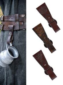 1pc 2025 Medieval Steampunk Belt Cup Hanger Viking Knight Mug Strap Holder Cosplay Prop Hook Clasp Utility Accessory Cosplay Costume