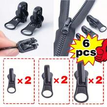 6 Stück/Set (Größe 3, 5, 8) Universal Reißverschluss Reparatur Set aus Zinklegierung, beinhaltet Reißverschluss Zugteile und Haken, Metall Reißverschluss Ersatzset, geeignet für Jacken, Taschen und Kleidung - Verschiedenfarbig - Übersicht 10