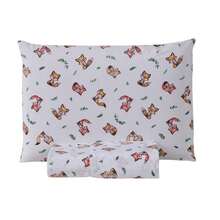 Single Sheet Set With 2 Pieces Printed Cotton Fabric With Elastic All Around And Pillowcase In Matchstick Stitch - Mustard Yellow - View 1