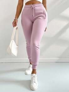 Pants Jogger Deportivo Para Mujer Con Jareta De Ajuste - Rosa vieja - Ver 1