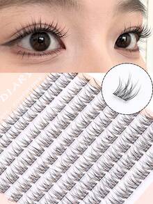 120片鱼尾睫毛嫁接透明分段假睫毛，鱼尾花毛单簇漂亮睫毛，自然仿真假睫毛，仙女睫毛 - C - 查看 1