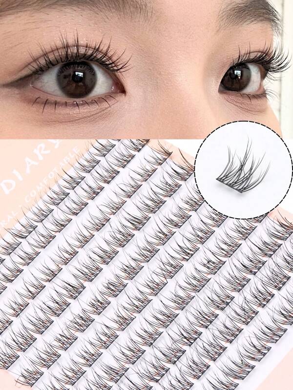 120 Pcs Fish Tail Eyelashes Grafted With Transparent Segmented Fake Eyelashes, Fish Tail Flower Hair Single Cluster Beautiful Eyelashes, Natural Imitation Of Real And Fake Eyelashes, Fairy Eyelashes