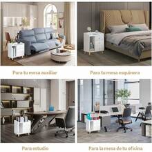 Mesita de Noche Moderna Buros para Recamara Minimalista con Estante de Almacenamiento Mueble Modernos Madera Mesitas Almacenamiento Tipo Librero (Blanco Marfil, 43 * 30 * 62CM) - Blanco marfil - Ver 10