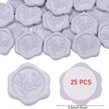 CYFUN DESIGN 20/25 PCS Eucalyptus Pattern Real Wax Sealing Stickers Self-Adhesive Wedding Invitation Envelope Seal Stickers For Decorating Wedding Invitations, Gifts,Back To School,School Supplies