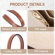 Adjustable Shoulder Strap Accessory For Le Pliage Mini Bag Upgrade, 95-124cm Length, Durable Synthetic Fiber Material, No Punching, Handheld Or Crossbody, With Purse Organizer Available In 4 Pcs/Set, 3Pcs/Set, Single Buckle Women DIY Gift - Brown - View 10