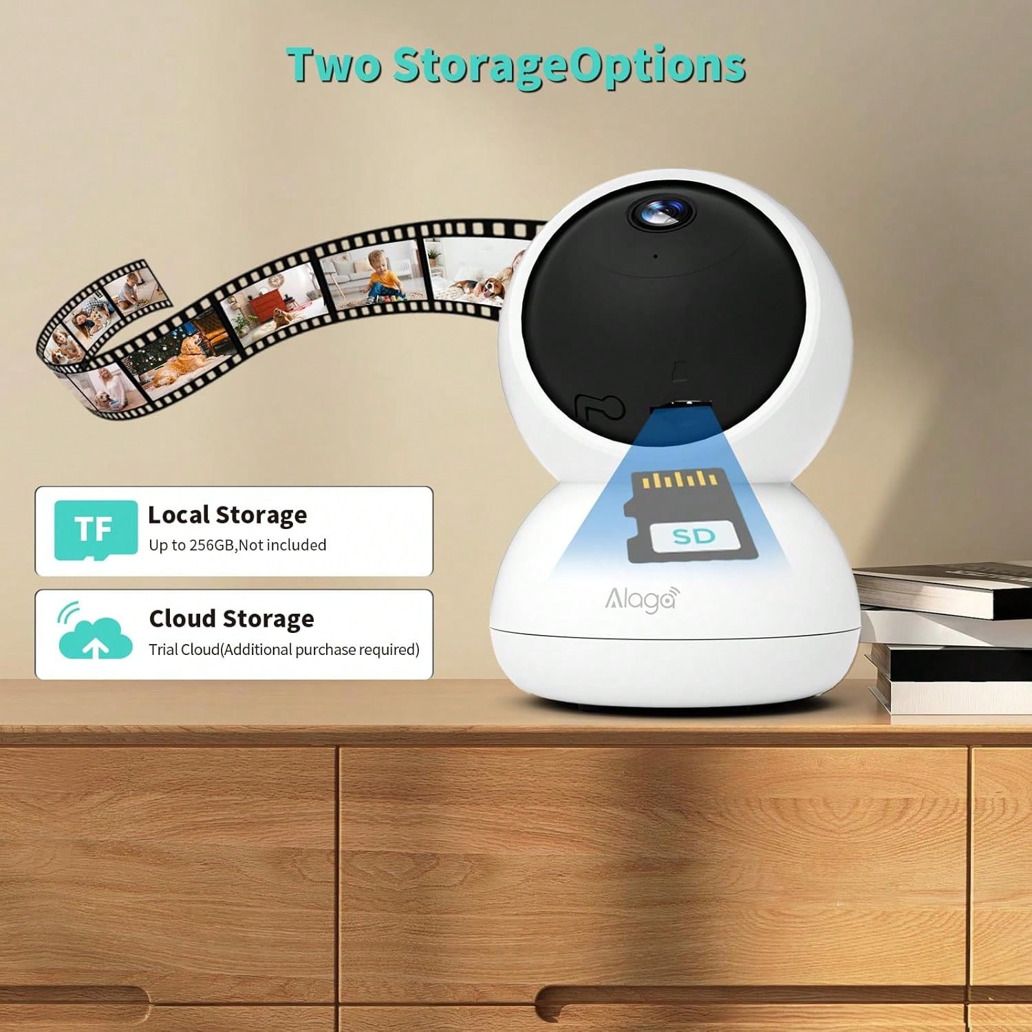 1 كاميرا أمان لاسلكية بدقة عالية 2K، تعمل على شبكا...