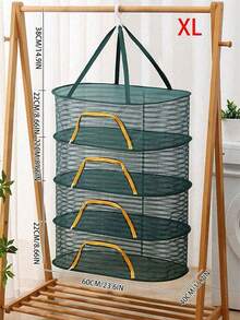 1 Secadora plegable de color verde, blanco y negro, para ropa, calcetines, bolsa de malla, artesanía de productos secos, a prueba de moscas, secado fresco, artesanía de almacenamiento - Multicolor - Ver 15