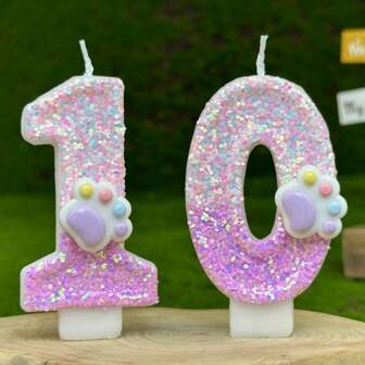 Pink Bow Birthday Cake Candles/Straight Wax 0-9 Creative Digital Candles/Pink Bow Birthday Cake Candles/Party Decoration Plugins/Suitable For Birthday Parties/Birthday Cake Digital Candles/Wish Candles/Cake Decoration Candles/Dog Paw Birthday Candles Pink Sequins Numeral Birthday Candles With Macaron 3D Dog Paw Cake Topper Decorations For Women Pet Birthday Party Wedding Supplies