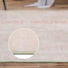 COZYLOOM Door Mat 2x3 Modern Small Rug Indoor Front Doormat Abstract Distressed Floor Mat Non Slip Kitchen Rug Contemporary Carpet Lightweight Foldable Mat Entryway Living Room Doormat, Beige - 4 FT Round - View 4