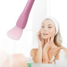 2 Pcs Silicone Face Mask Brushes, Face Mask Applicator Brushes, Soft Silicone Brushes - White Pink - View 6