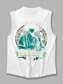 Top de tirantes de hombre elegante con estampado personalizado de Huckleberry Finn, perfecto para uso casual de verano, ideal para fans de la literatura clásica y una gran opción de regalo - Blanco - Ver 4
