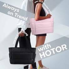 Lightweight Fluffy Tote Bag, Ladies Tote Bag, Cotton Bag, Multiple Pockets, Practical, Comfortable And Soft, Laptop Bag, Women's Handbag, Suitable For Travel, Work, Beach, Gym, Shopping - 黑色 - 查看 5