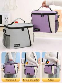 1pc Women Men Universal Lunch Bag For Work/Women Adult Insulated Lunch Box/Leakproof Cooler Lunch Tote Bag With Storage Bag. Adjustable Shoulder Strap, Large Capacity, Multi-Function, Suitable For Outdoor Reusable Lunch Cooler Bag, Work Picnic, Hiking Picnic Bag, Insulated Lunch Bag, Portable School Lunch Box, Back To School Supplies, School Bag, School Essentials, College Essentials, Lunch Box Bag For Women, Suitable For