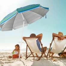 7.2 FT Portable Beach Umbrella Tilt Sand Anchor Cup Holder With Carry Bag Green - màu xanh lá - Xem 4